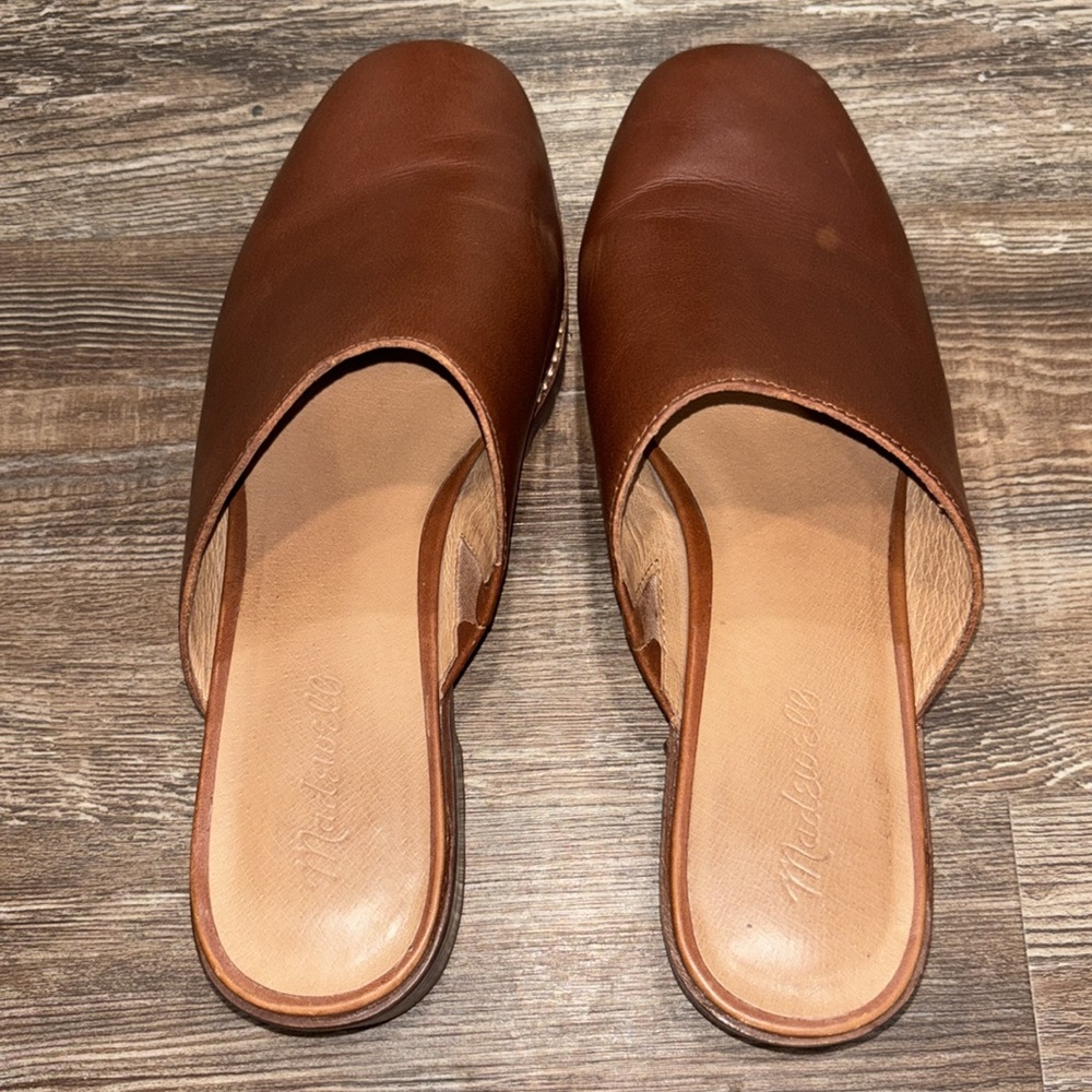 Madewell leather upper slip on heeled shoes women’s size 10. - Picture 3 of 9